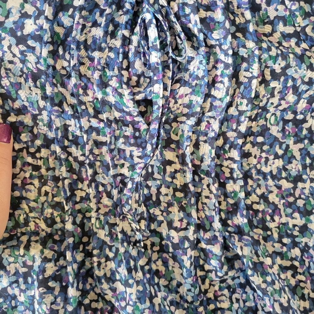 LOFT Spectral Blues patterned blouse - Picture 11 of 14